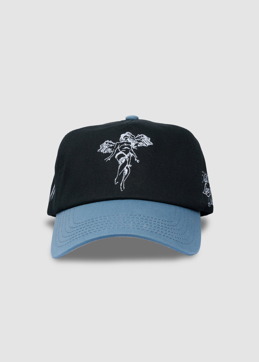 Angel Spirit Unstructured Snapback // Black & Cloud Blue