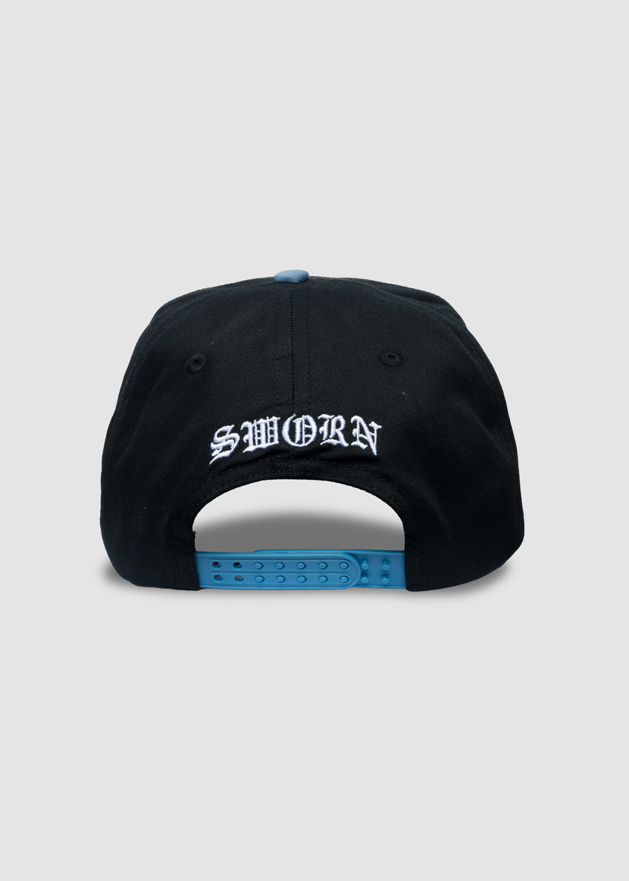 Angel Spirit Unstructured Snapback // Black & Cloud Blue