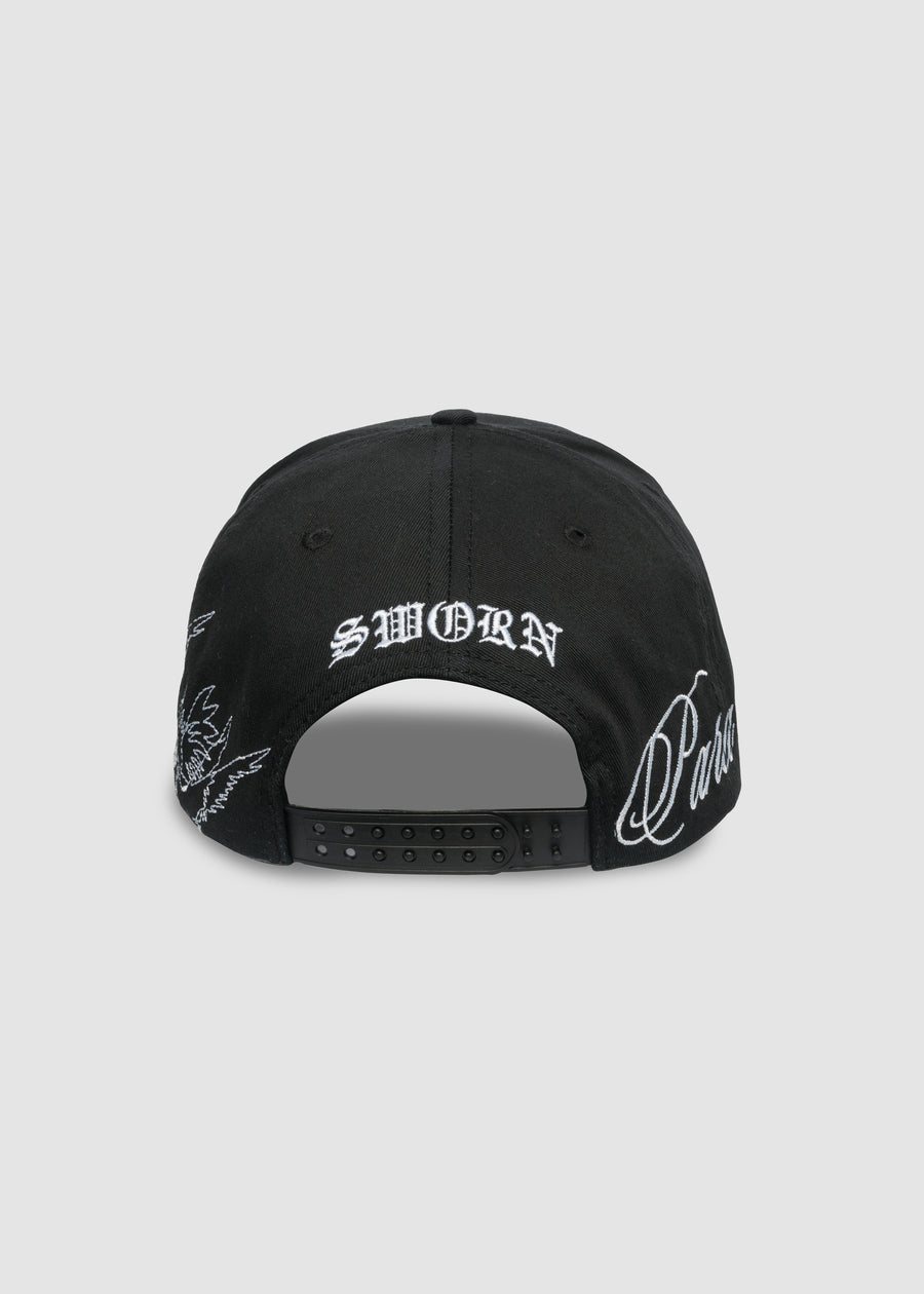 Poetry A-Frame Snapback // Black