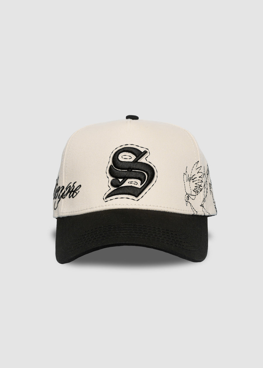 Poetry A-Frame Snapback // Natural & Black