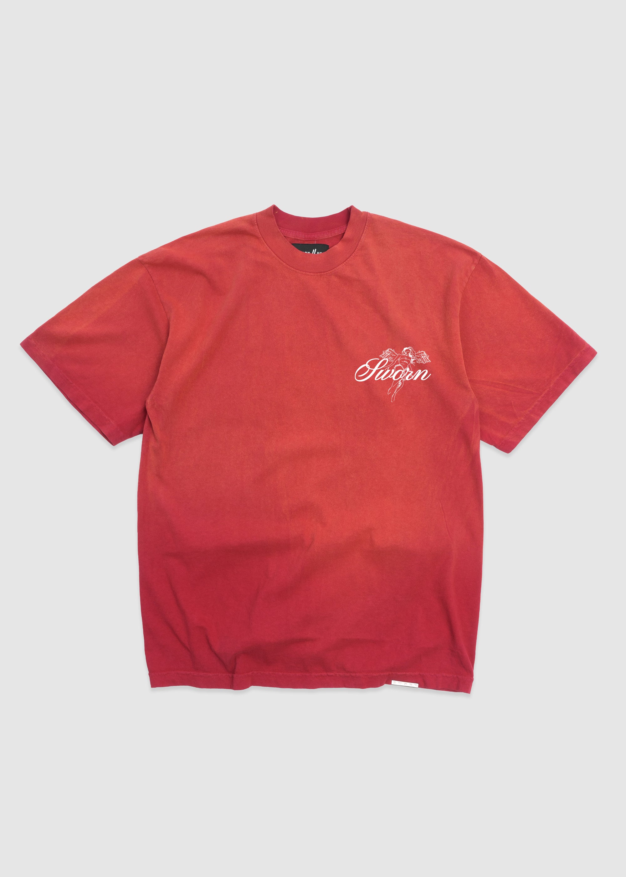 Script Tee // Washed Red