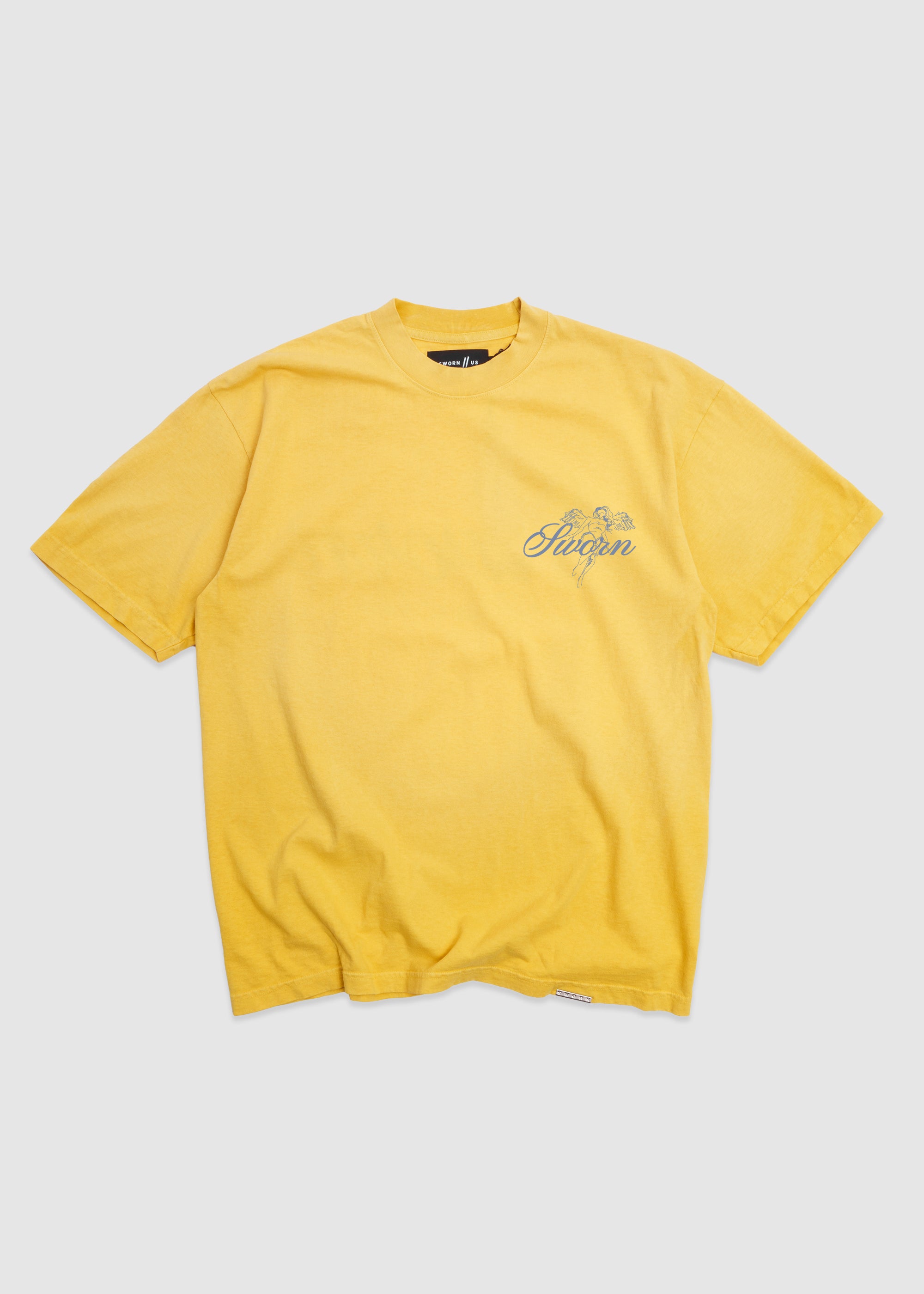 Script Tee // Washed Yellow