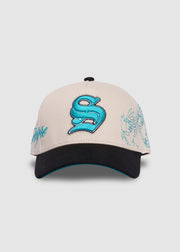 Poetry A-Frame Snapback // Natural & Ice Blue