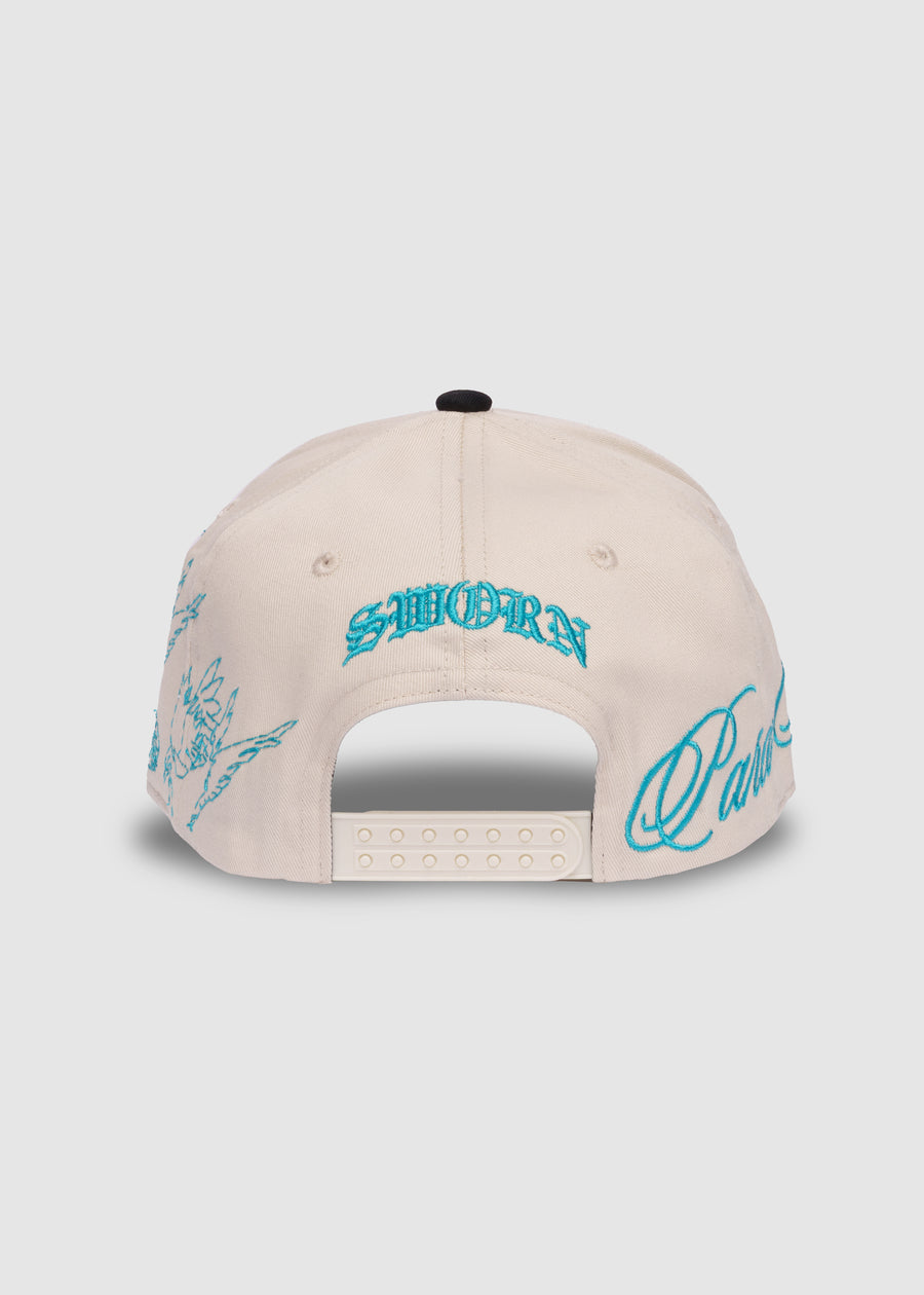 Poetry A-Frame Snapback // Natural & Ice Blue