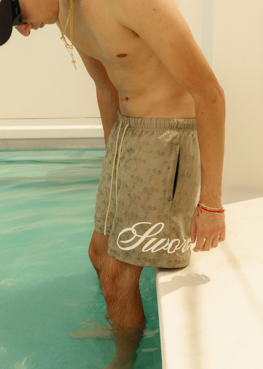 Spirit Angel Water Reactive Swim Short // Mushroom
