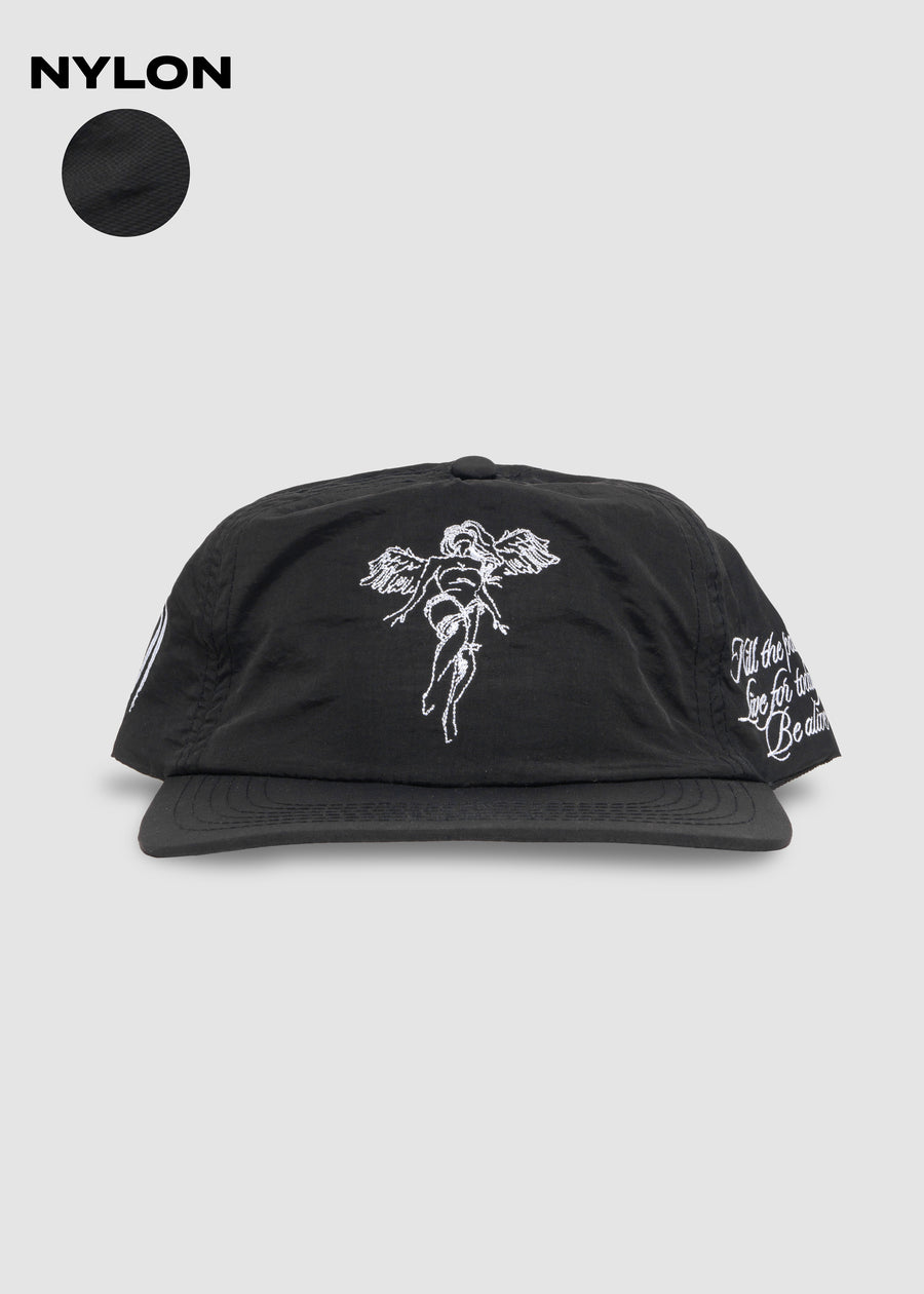Angel Spirit Nylon Snapback // Black