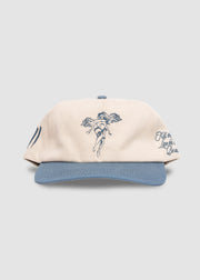 Angel Spirit Unstructured Snapback // Natural & Cloud Blue