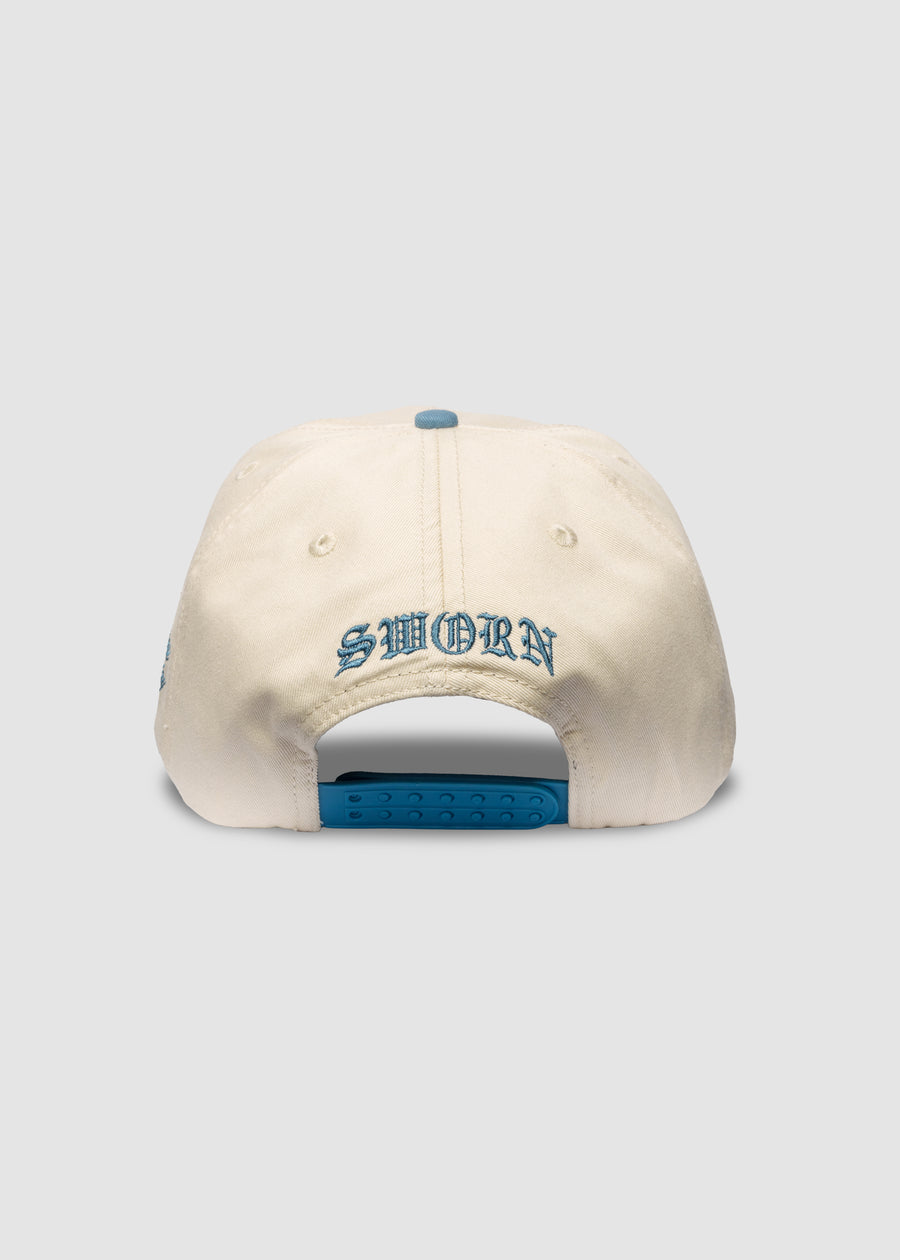 Angel Spirit Unstructured Snapback // Natural & Cloud Blue