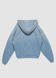 Script Angel Zip-up Hoodie // Sierra Blue