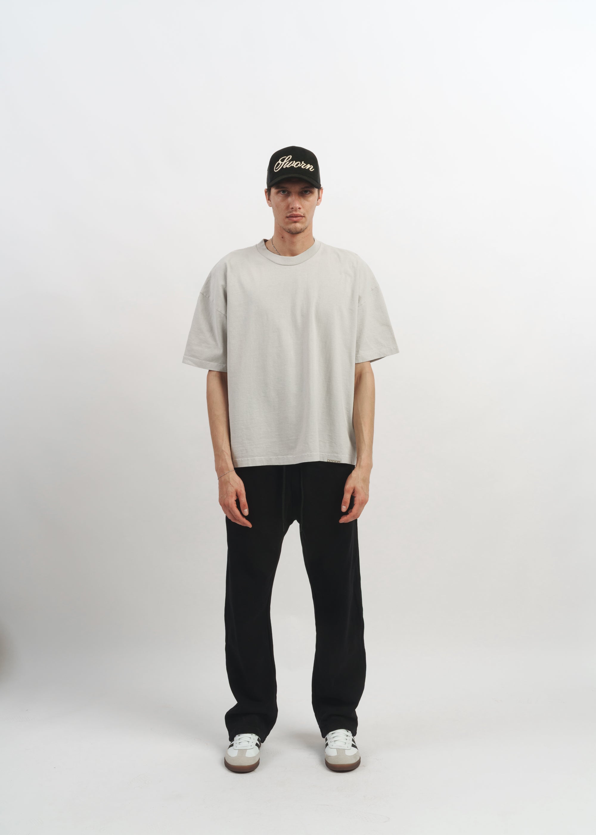 Standard Issue Oversized Crop Tee // Cement