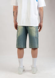 Rhinestone Angel Carpenter Shorts // Denim Blue