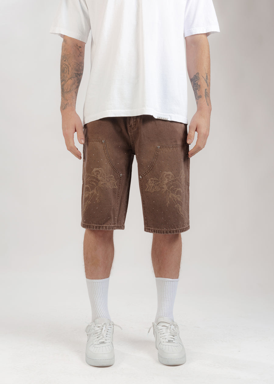 tobacco shorts Short 100% Premium Linen Designed to be worn low at the hips Tobacco Linen-Cotton Easy Shorts |