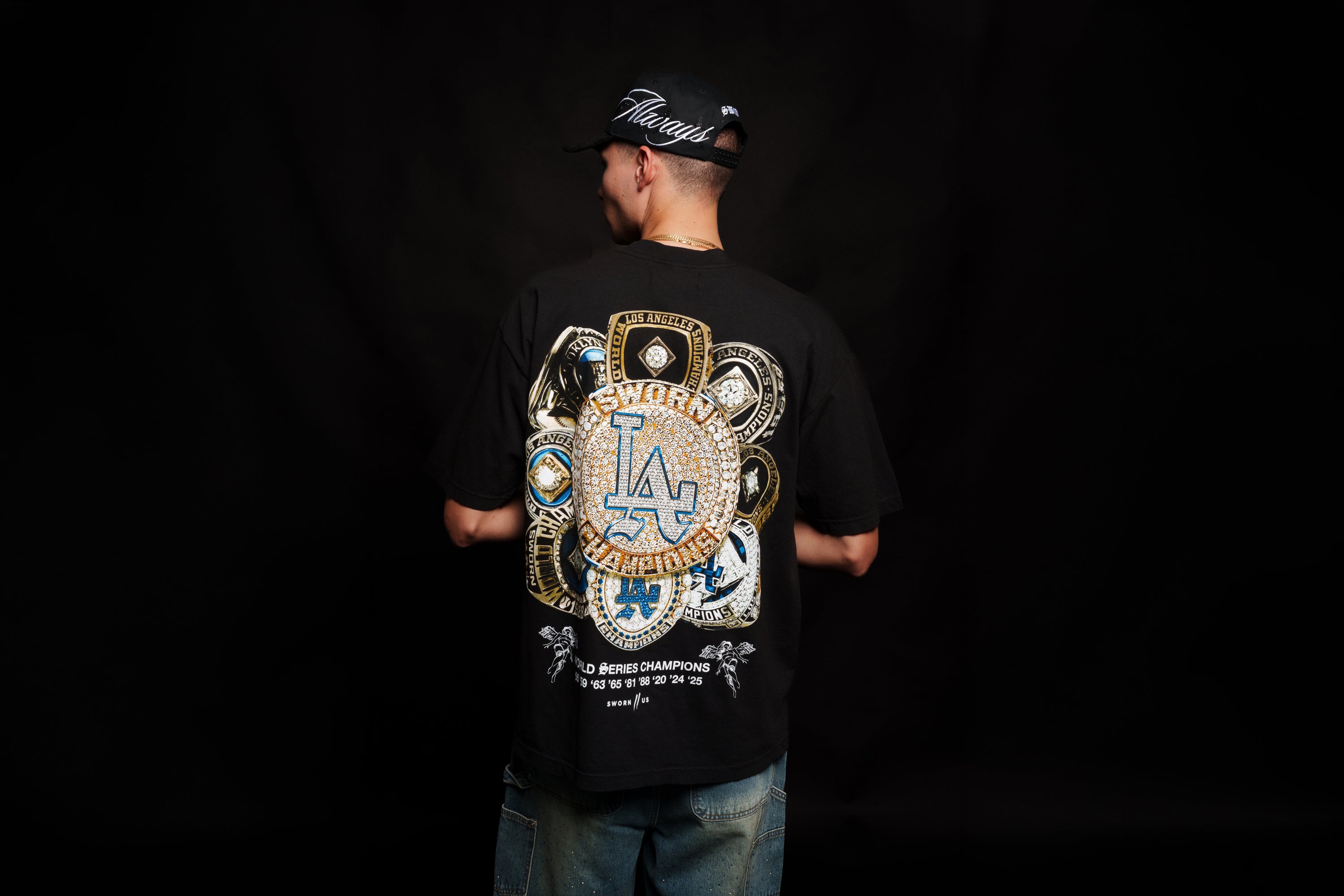 Sworn To Us Number 9 Tee in Black
