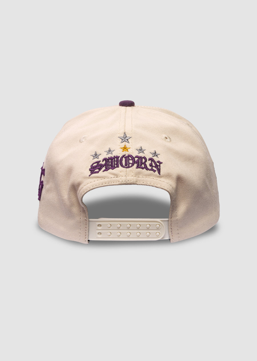 LA Galaxy Hometown A-Frame Snapback // Natural & Purple