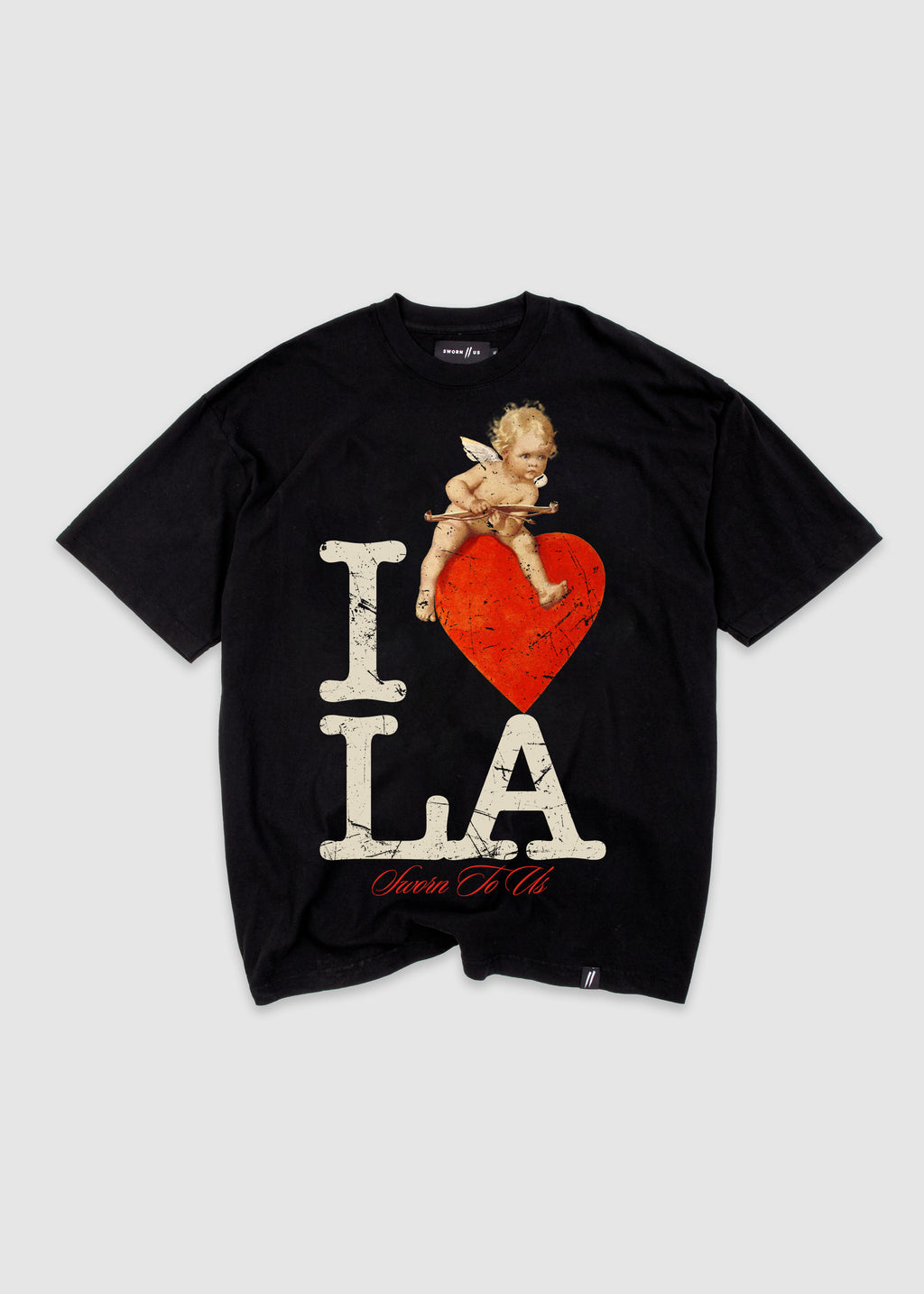 【関税込み】ABRA ベージュ 'I LOVE' Tシャツ I Love LA Tee // Black – Sworn To Us