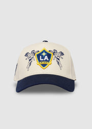LA Galaxy Crest A-Frame Snapback // Natural & Navy
