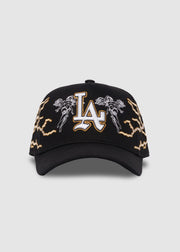 Lightning COA A-Frame Snapback // Black & Gold