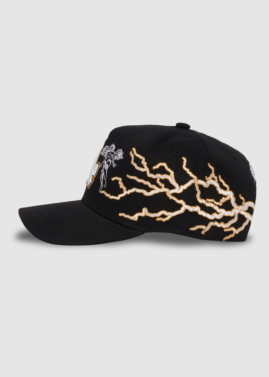 Lightning COA A-Frame Snapback // Black & Gold