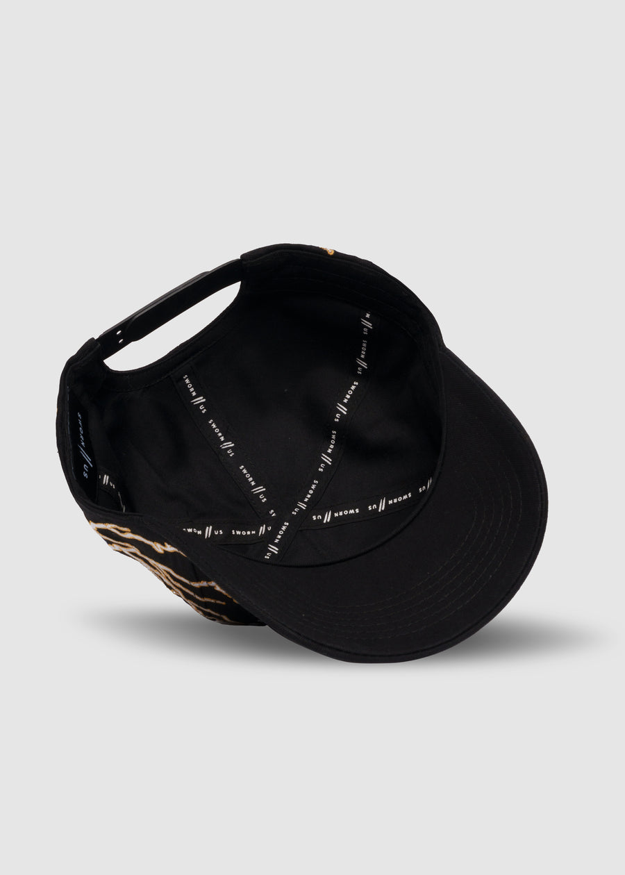 Lightning COA A-Frame Snapback // Black & Gold