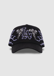 Lightning COA A-Frame Snapback // Black & Purple