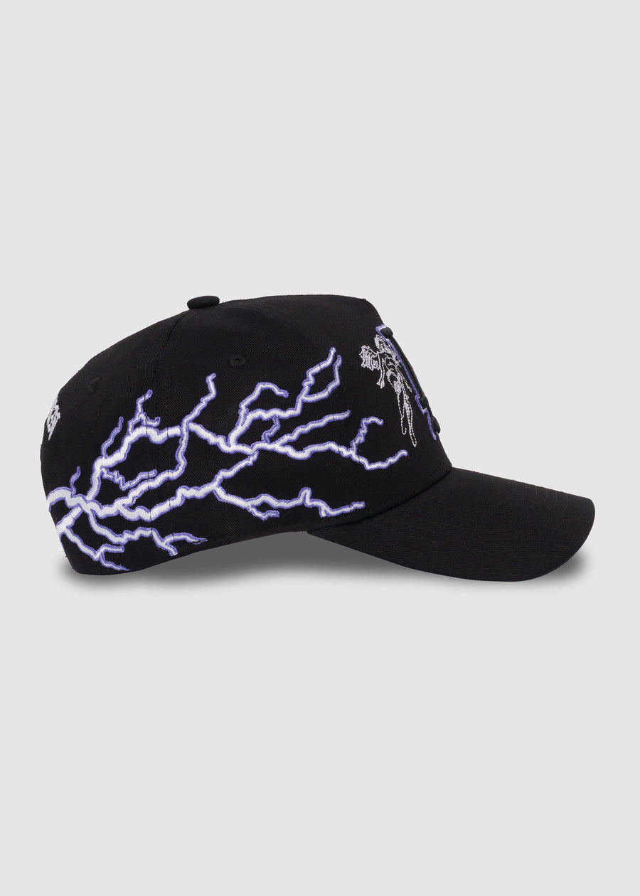Lightning COA A-Frame Snapback // Black & Purple