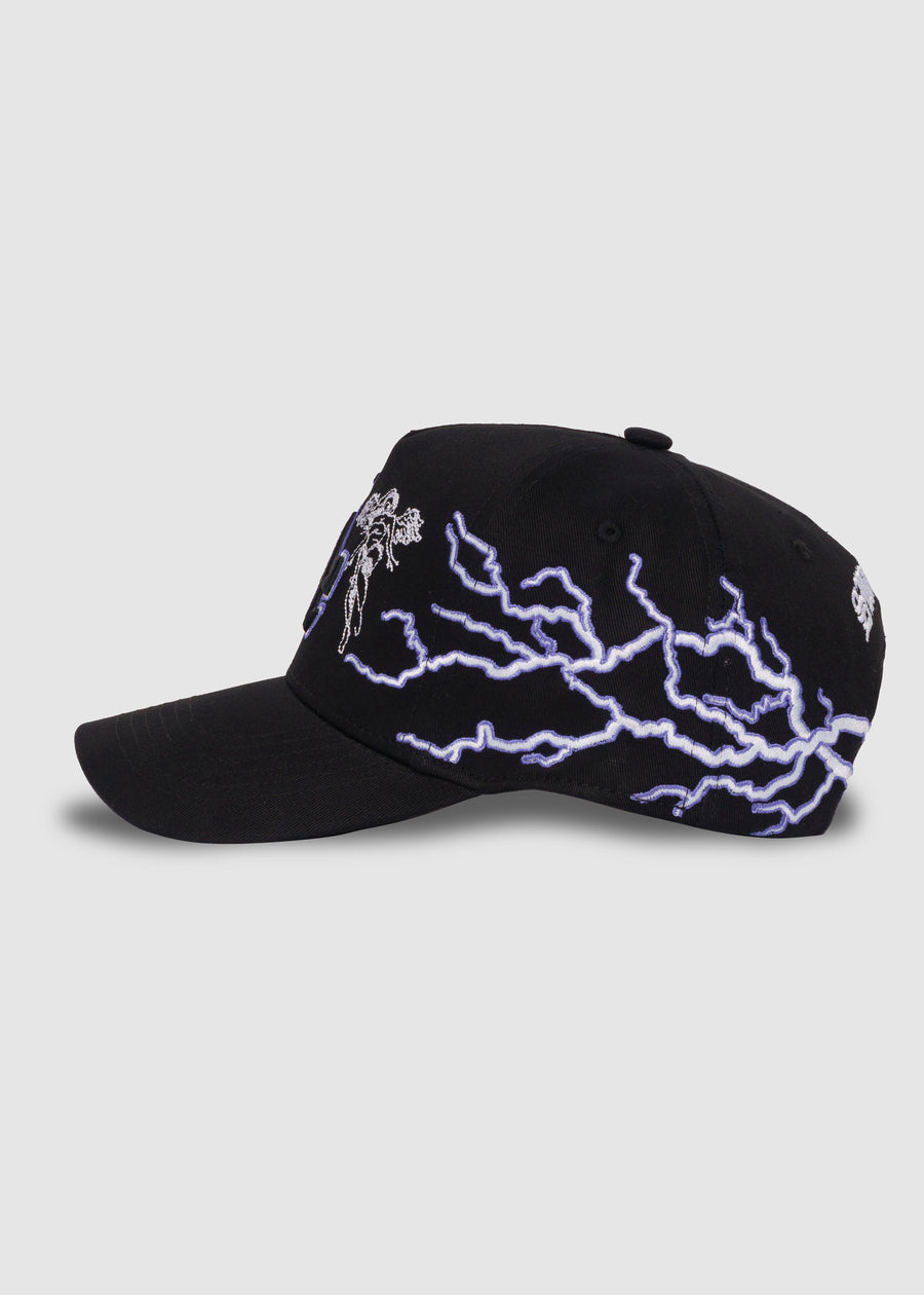 Lightning COA A-Frame Snapback // Black & Purple