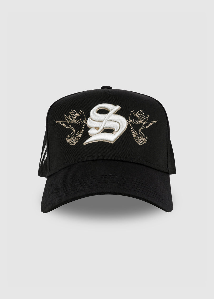 Poetry Outline A-Frame Snapback // Black & Champagne