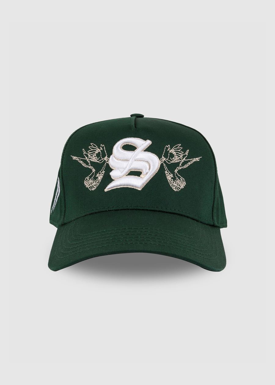 Poetry Outline A-Frame Snapback // Green & Champagne