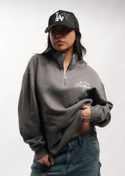 Script Angel Quarter-Zip // Oyster Grey