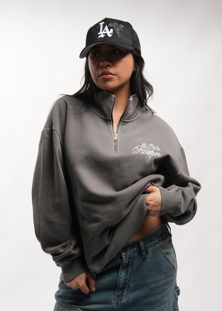Script Angel Quarter-Zip // Oyster Grey