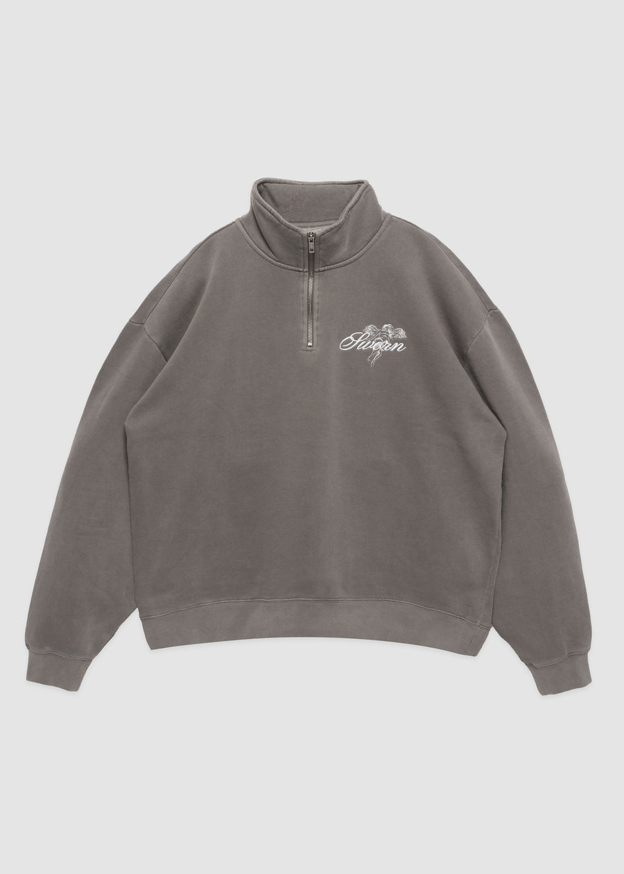 Script Angel Quarter-Zip // Oyster Grey