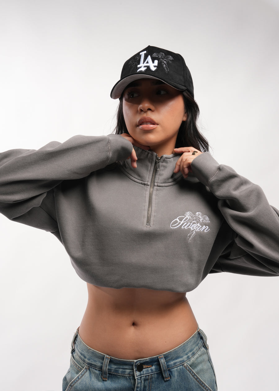 Script Angel Quarter-Zip // Oyster Grey