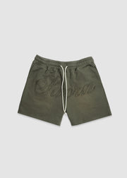 Script Cotton Shorts // Washed Green