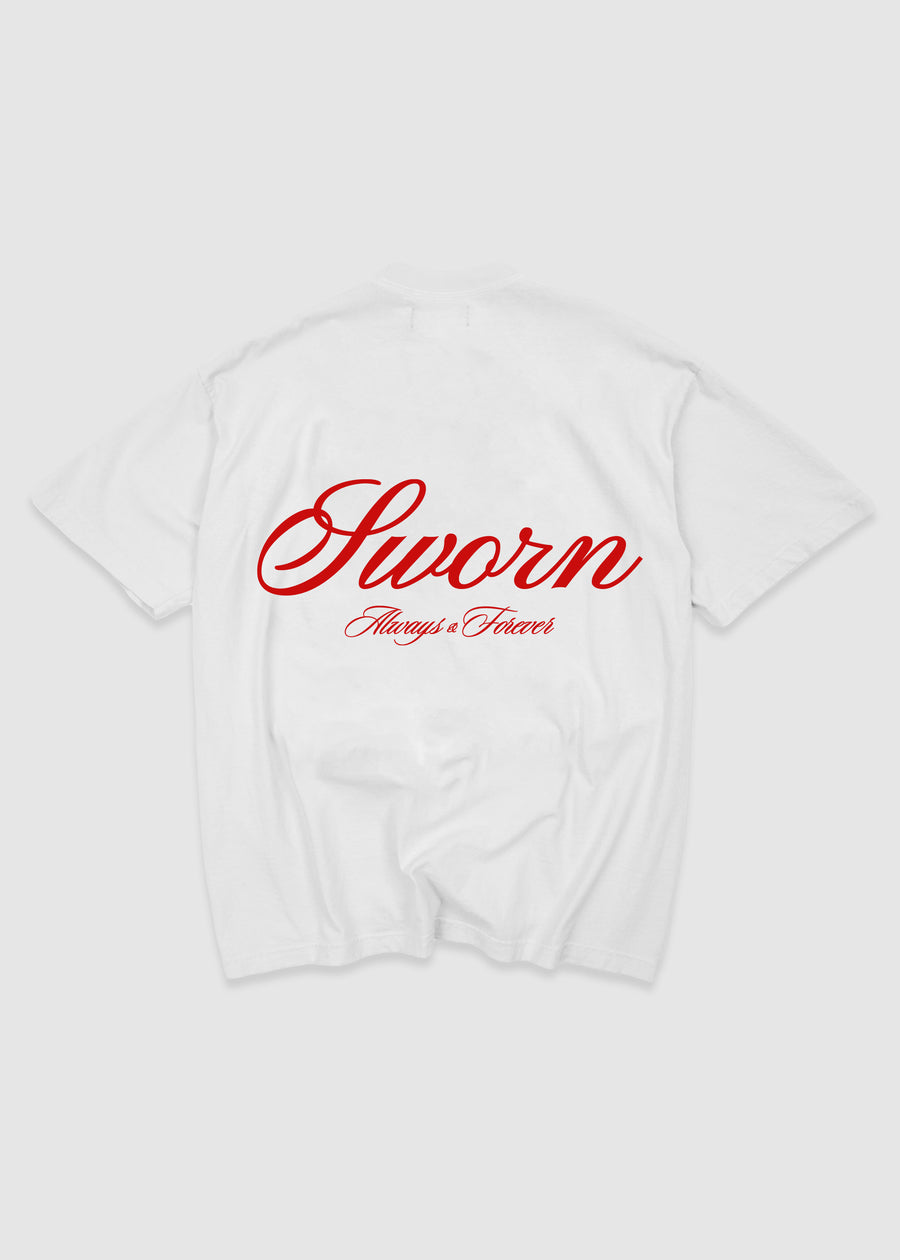 Script Tee // White