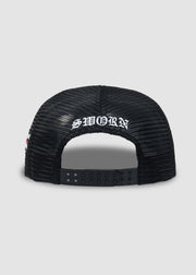 'S' Flame Trucker Snapback // Black