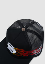 'S' Flame Trucker Snapback // Black