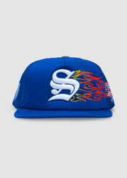 'S' Flame Trucker Snapback // Royal