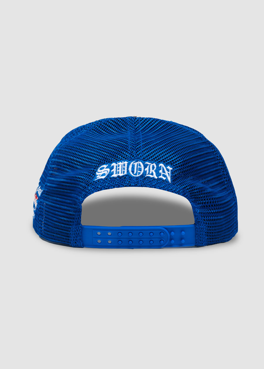 'S' Flame Trucker Snapback // Royal