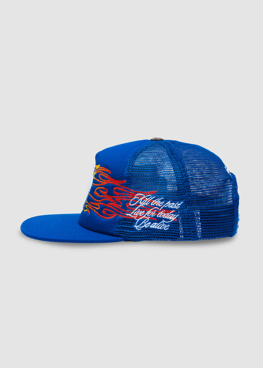 'S' Flame Trucker Snapback // Royal