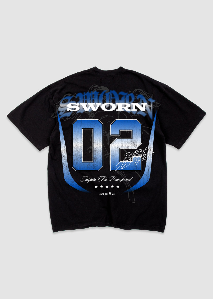 Sworn FC Tee // Black & Blue