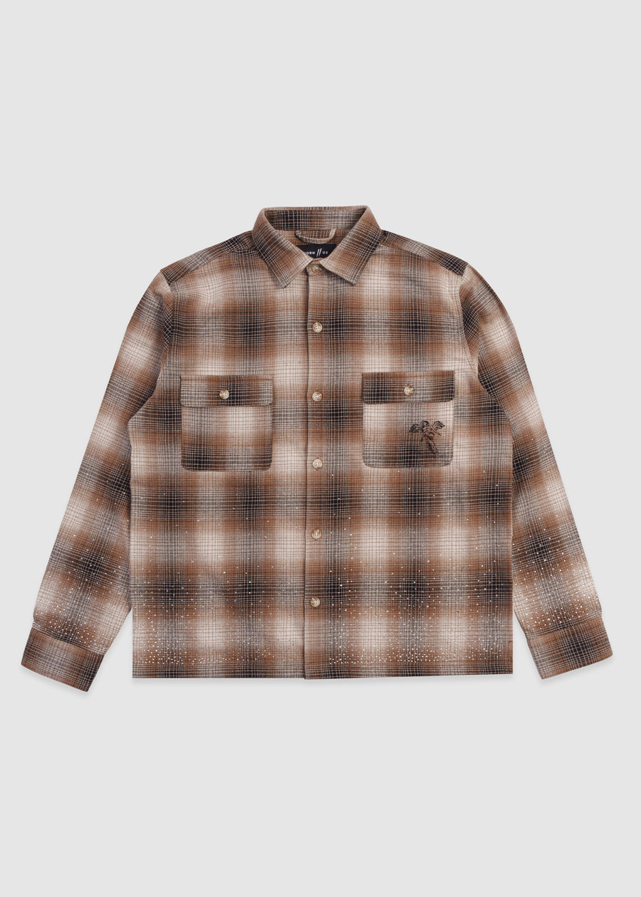 Union Rhinestone Flannel // Espresso
