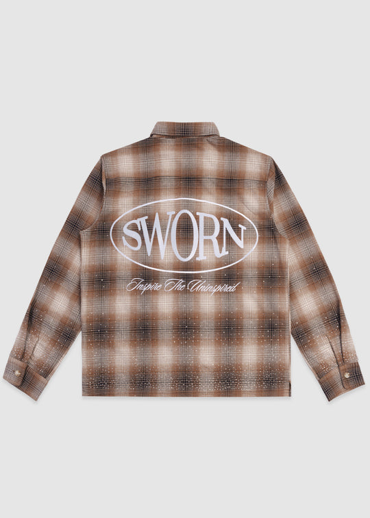 Union Rhinestone Flannel // Espresso