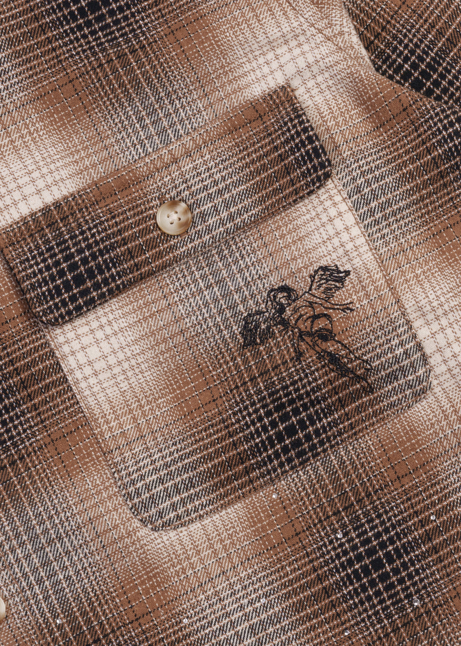 Union Rhinestone Flannel // Espresso
