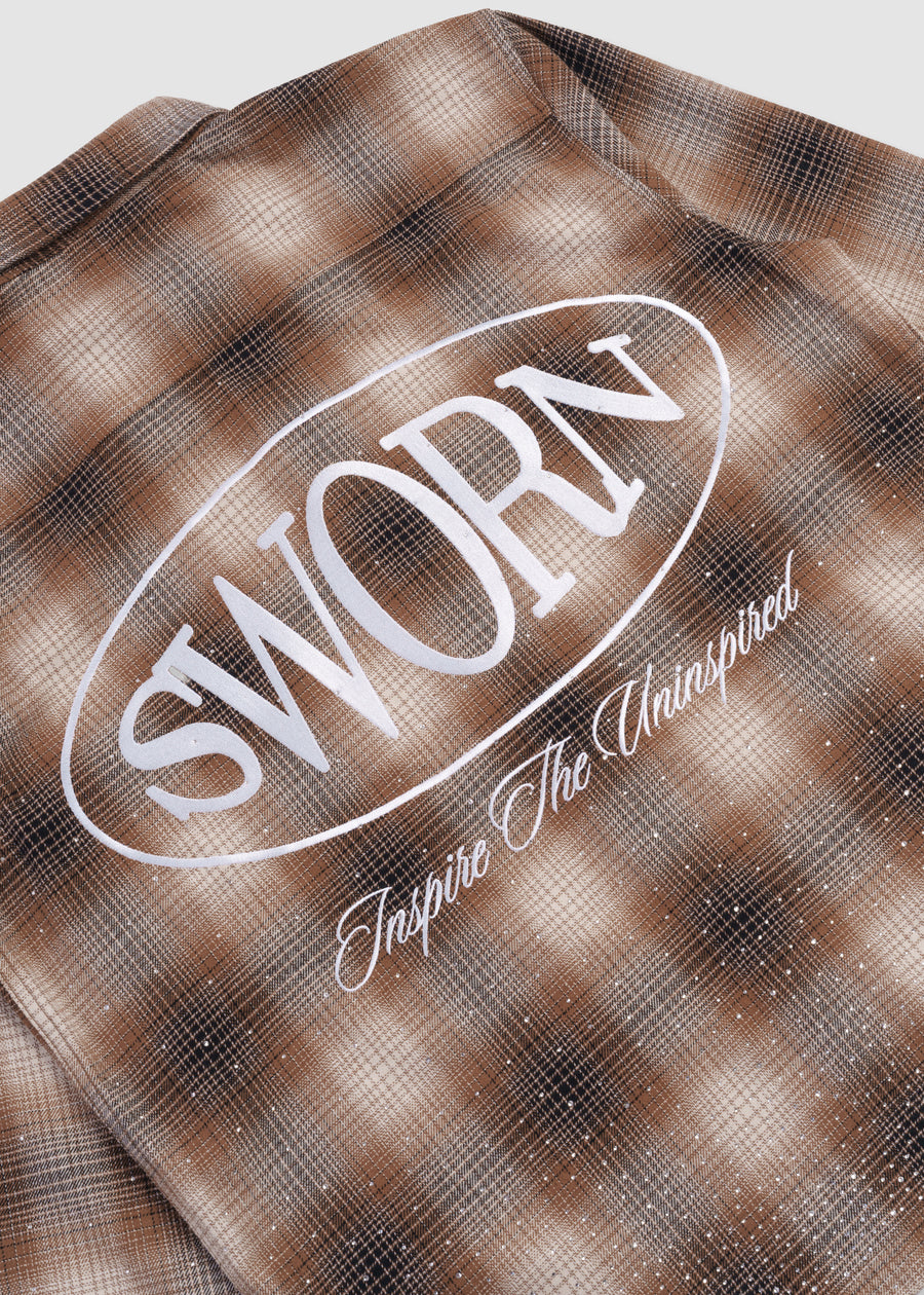 Union Rhinestone Flannel // Espresso