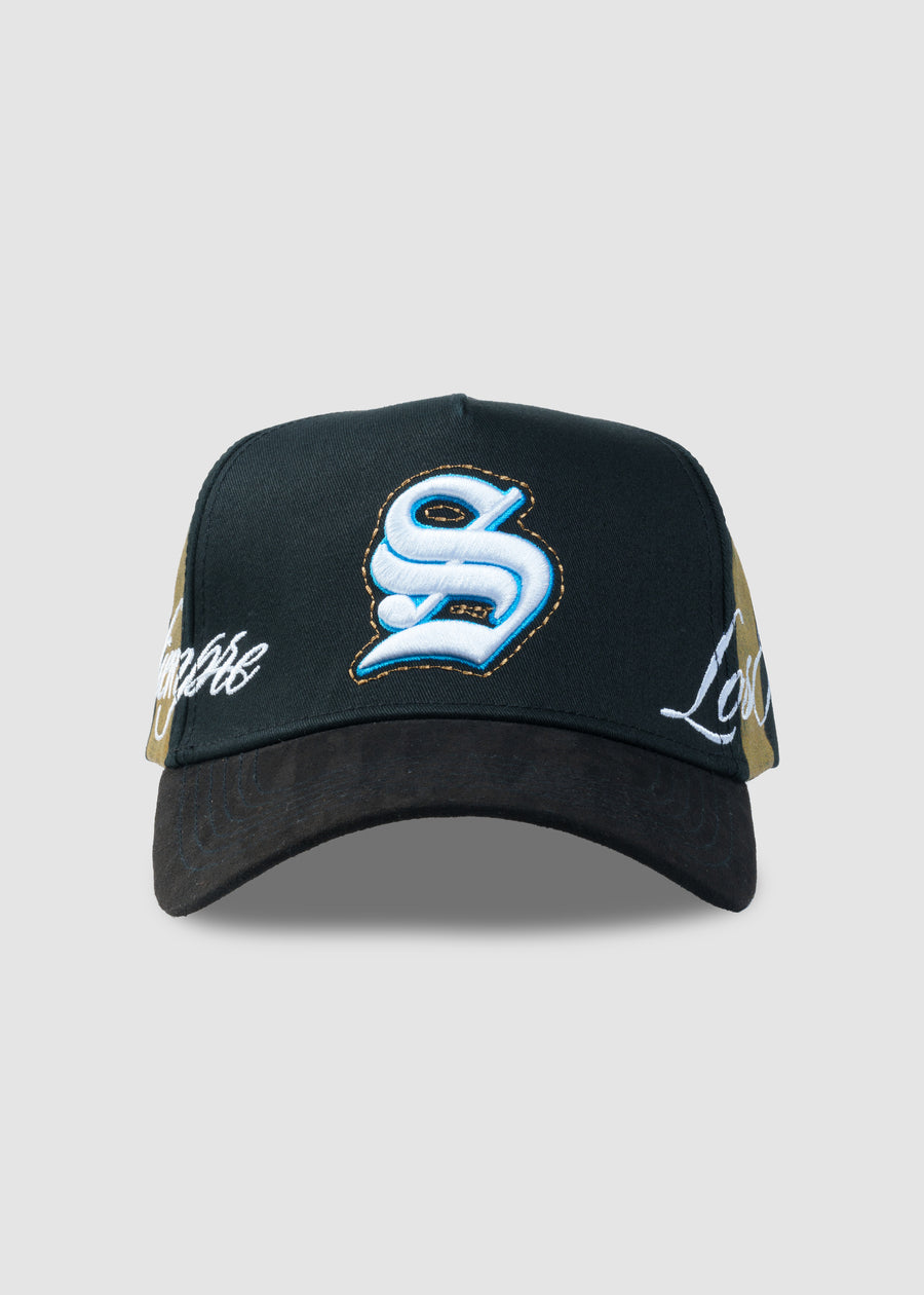 Poetry A-Frame Snapback // Gold & Black