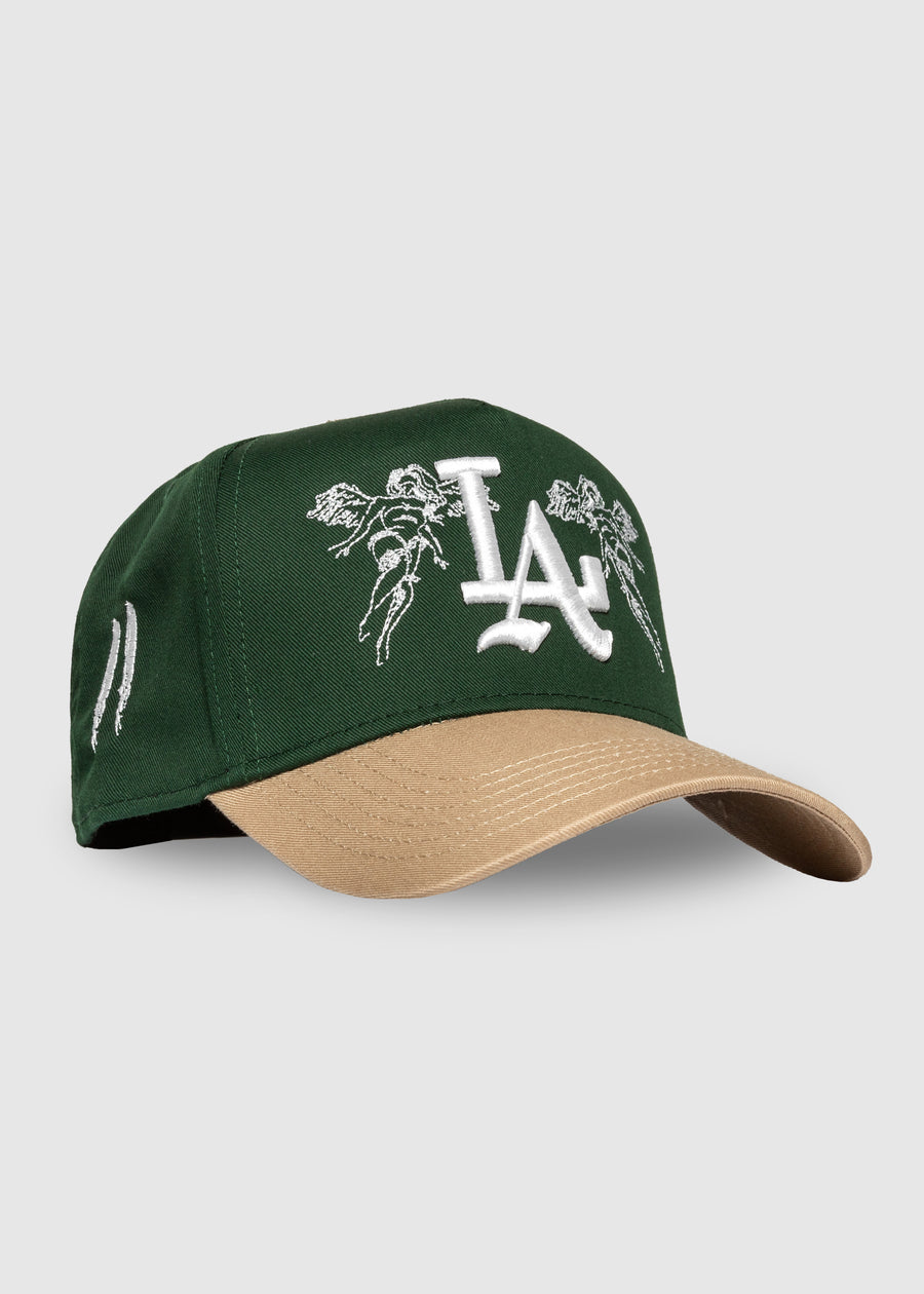 City of Angels A-Frame Snapback // Green & Tan