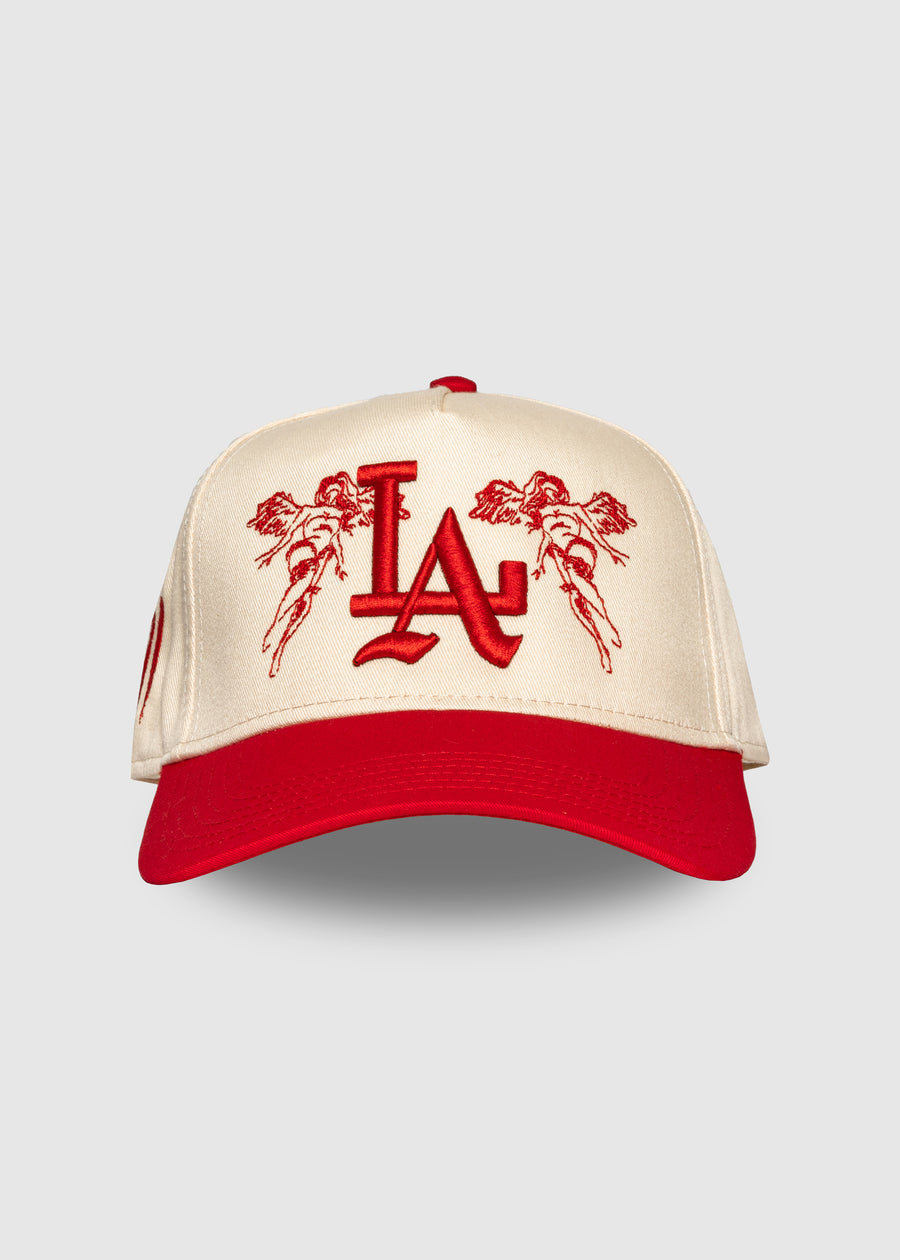 City of Angels A-Frame Snapback // Natural & Red