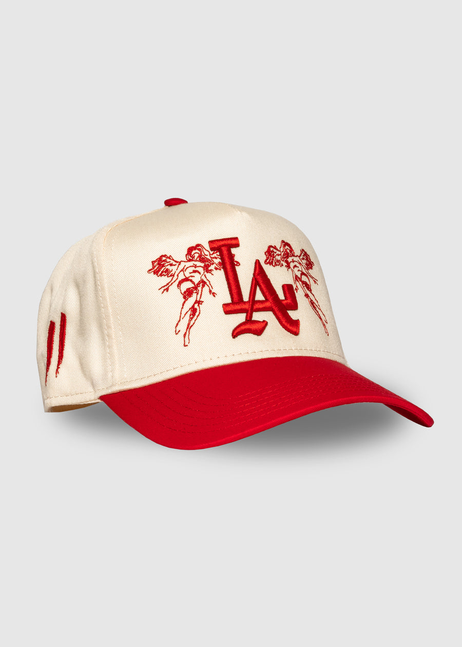 City of Angels A-Frame Snapback // Natural & Red