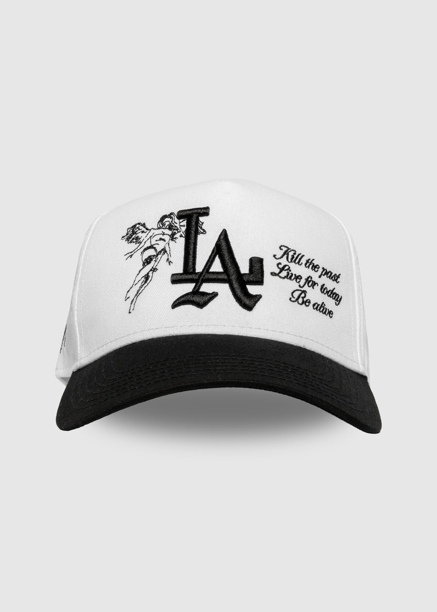 Lotus A-Frame Snapback // White