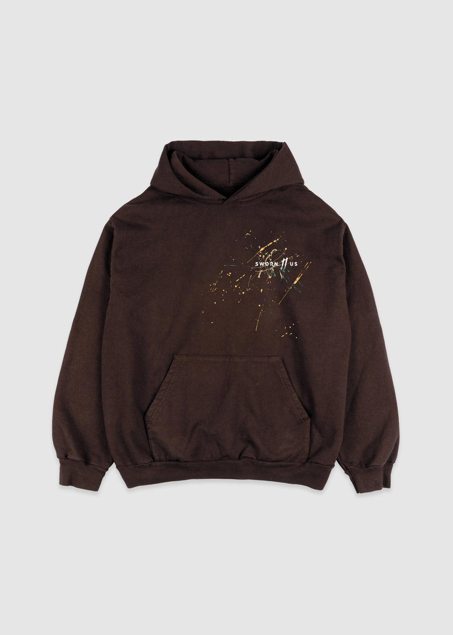 Paint Splatter Hoodie // Chocolate